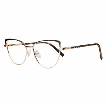 Metal&Plate Cat-Eye Eyeglasses