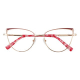 Metal&Plate Cat-Eye Eyeglasses