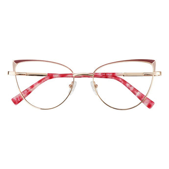 Metal&Plate Cat-Eye Eyeglasses