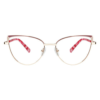 Metal&Plate Cat-Eye Eyeglasses