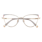 Metal&Plate Cat-Eye Eyeglasses