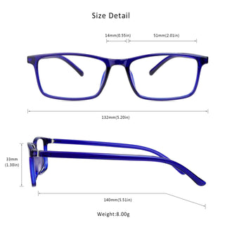 Madge Plastic Rectangle Eyeglasses - LifeArtVision