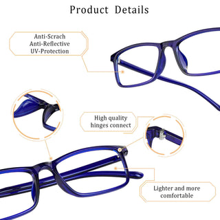 Madge Plastic Rectangle Eyeglasses - LifeArtVision