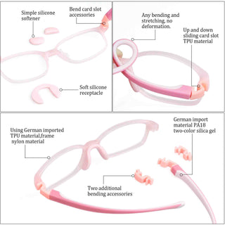 Malcom TR & Silica Gel Rectangle Kid's Eyeglasses - LifeArtVision