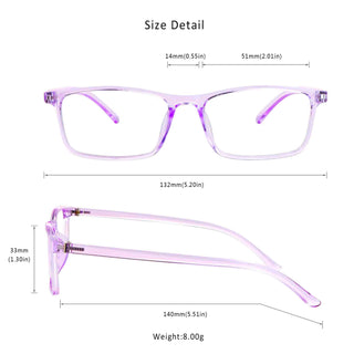 Madge Plastic Rectangle Eyeglasses - LifeArtVision