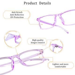 Madge Plastic Rectangle Eyeglasses - LifeArtVision