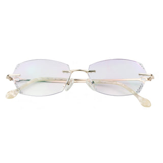 Rosed Metal Oval Rimless glasses - LifeArtVision