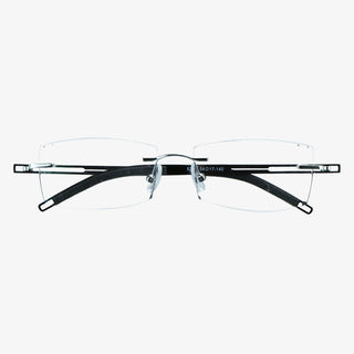 Ethan Metal Rectangle Rimless Eyeglasses - LifeArtVision