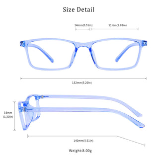 Madge Plastic Rectangle Eyeglasses - LifeArtVision