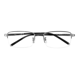 Darwin Titanium Rectangle Rimless Eyeglasses - LifeArtVision