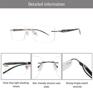 Fred Metal Rectangle Eyeglasses - LifeArtVision