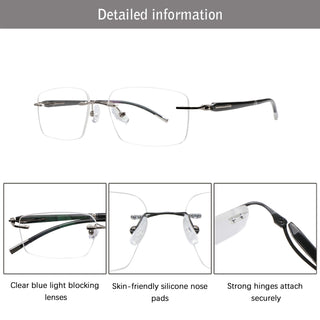 Fred Metal Rectangle Eyeglasses - LifeArtVision