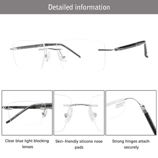 Eugene Metal Rectangle Eyeglasses - LifeArtVision