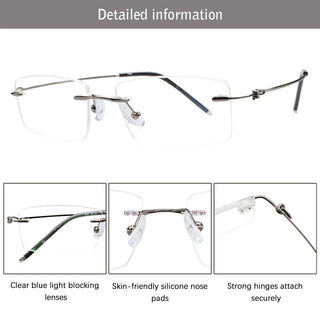 Francis Metal Rectangle Eyeglasses - LifeArtVision