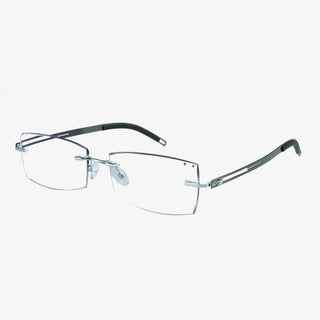 Ethan Metal Rectangle Rimless Eyeglasses - LifeArtVision