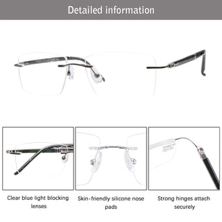 Eugene Metal Rectangle Eyeglasses - LifeArtVision