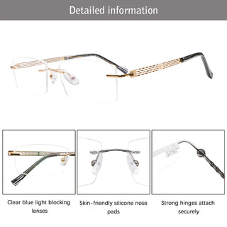 Eric Metal Rectangle Eyeglasses - LifeArtVision