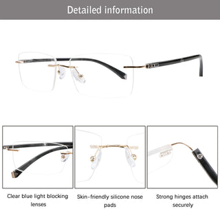 Franklin Metal Rectangle Eyeglasses - LifeArtVision