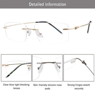 Francis Metal Rectangle Eyeglasses - LifeArtVision