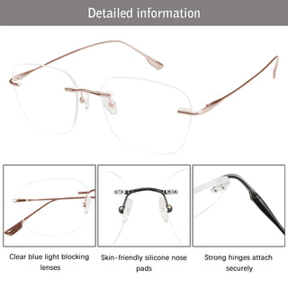 Gaby Titanium Oval Eyeglasses - LifeArtVision