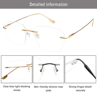 Gaby Titanium Oval Eyeglasses - LifeArtVision