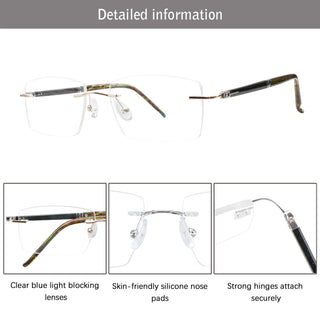 Eugene Metal Rectangle Eyeglasses - LifeArtVision