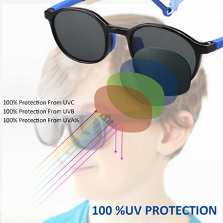 Hunk TR & Silica Gel Round Kids Sunglasses-LifeArtVision