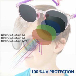 Hunk TR & Silica Gel Round Kids Sunglasses-LifeArtVision