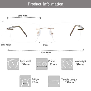 Eugene Metal Rectangle Eyeglasses - LifeArtVision