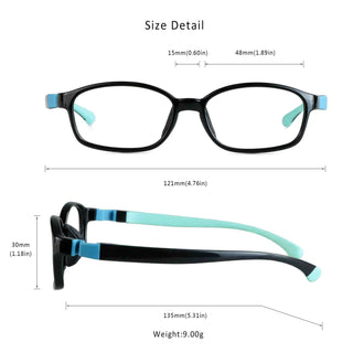 Malcom TR & Silica Gel Rectangle Kid's Eyeglasses - LifeArtVision