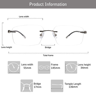 Fred Metal Rectangle Eyeglasses - LifeArtVision