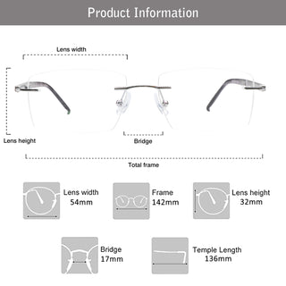 Eugene Metal Rectangle Eyeglasses - LifeArtVision