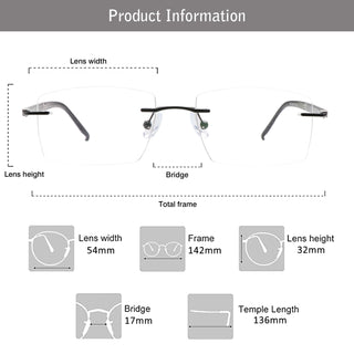 Eugene Metal Rectangle Eyeglasses - LifeArtVision