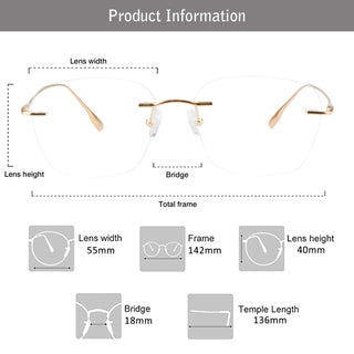 Gaby Titanium Oval Eyeglasses - LifeArtVision