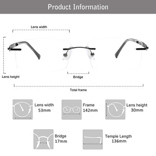 Eric Metal Rectangle Eyeglasses - LifeArtVision