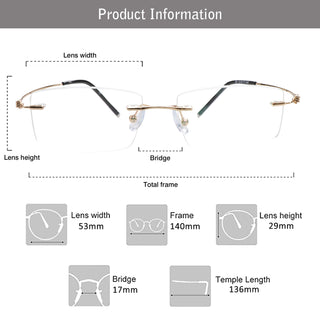 Francis Metal Rectangle Eyeglasses - LifeArtVision