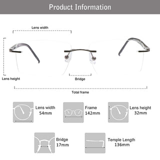 Eugene Metal Rectangle Eyeglasses - LifeArtVision