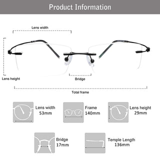 Francis Metal Rectangle Eyeglasses - LifeArtVision