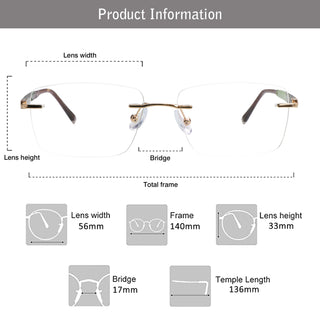 Ford Metal Rectangle Eyeglasses - LifeArtVision