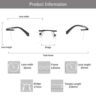 Franklin Metal Rectangle Eyeglasses - LifeArtVision