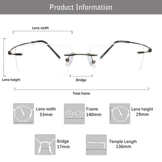 Francis Metal Rectangle Eyeglasses - LifeArtVision