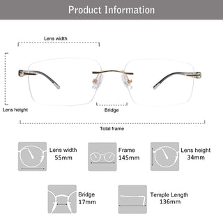 Fred Metal Rectangle Eyeglasses - LifeArtVision