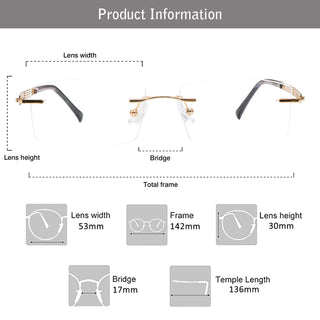 Eric Metal Rectangle Eyeglasses - LifeArtVision