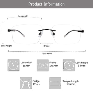 Fred Metal Rectangle Eyeglasses - LifeArtVision