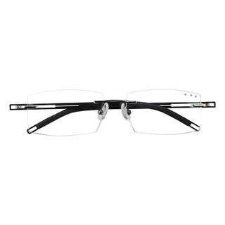 Ethan Metal Rectangle Rimless Eyeglasses - LifeArtVision