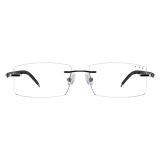 Ethan Metal Rectangle Rimless Eyeglasses - LifeArtVision