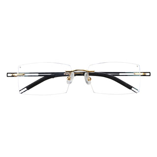 Ethan Metal Rectangle Rimless Eyeglasses - LifeArtVision