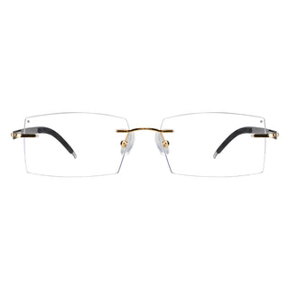 Ethan Metal Rectangle Rimless Eyeglasses - LifeArtVision