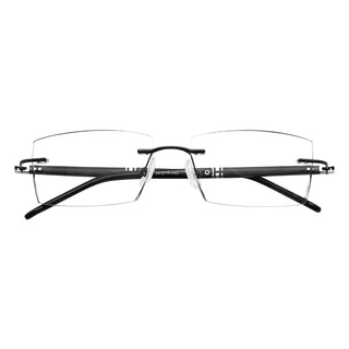 Lance Metal Rectangle Rimless Eyeglasses - LifeArtVision