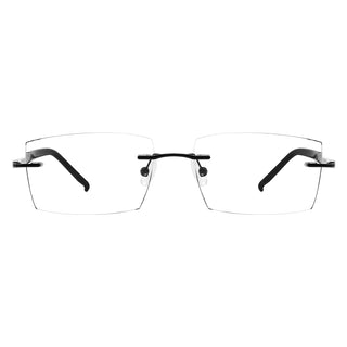 Lance Metal Rectangle Rimless Eyeglasses - LifeArtVision